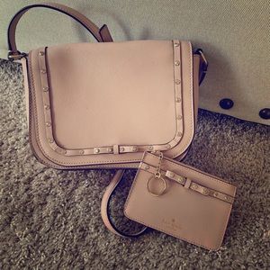 Ballerina pink Kate Spade crossbody w wallet chain